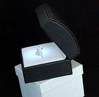 The Ultimate Deluxe BLACK LEATHER Lighted LED Engagement RING Jewelry 