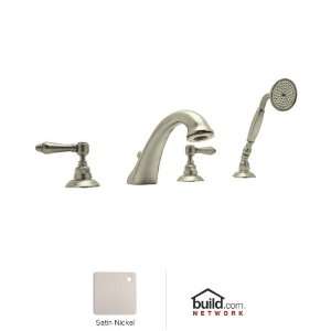  Rohl 4 Hole Deck Mount C Spout Tub Filler w Hand Shower 