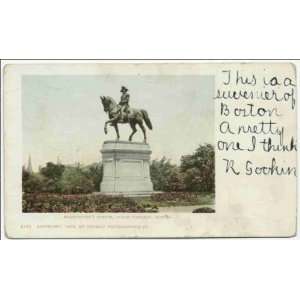  Reprint Public Gardens, Washingtons Statue, Boston, Mass 