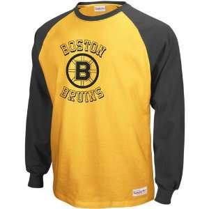  Mitchell & Ness Boston Bruins Black Gold Neutral Zone Long 