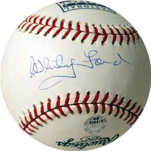  Whitey Ford Autographed Hall of Fame Logo Baseball Sports 