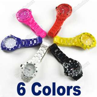 Summer Plastic Wrist Watch Men Lady Women Style Wristwatch 6 colors 