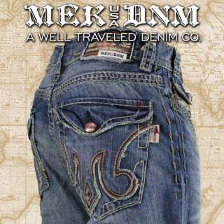 MEK Denim Jeans Mens MEKNES medium Blue SADDLE Bootcut  