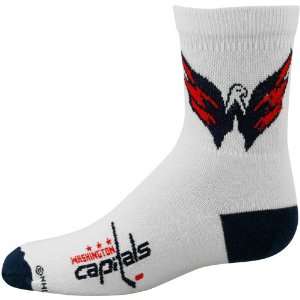   Capitals Youth White Team Logo Quarter Length Socks