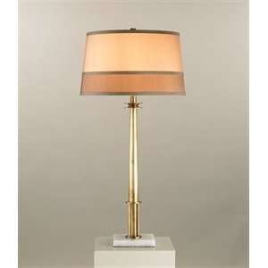 Currey and Company 6270 Aged Brass Debut Table Lamp with Oyster/Taupe 