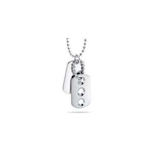  Stainless Steel Double Dog Tag Triple Cut Pendant: Jewelry