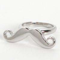 Mustache Ring US Size 6 7 8 9/SZ M O Q S/Gold/Silver/White/Black and 