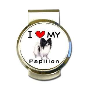  I Love My Papillon Money Clip: Office Products