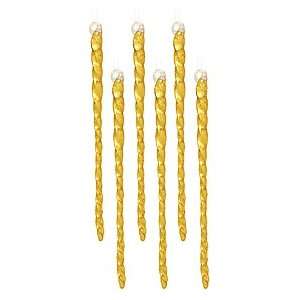  Set of 6 Gold Glass Icicle Ornaments: Home & Kitchen