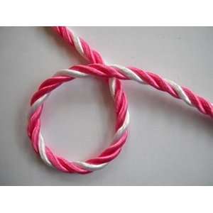  Narrow Dark Pink and White Cording .25 Inch By The Yard 