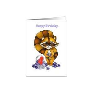  Little Raccoon 4 Years Old Birthday Card Card Toys 