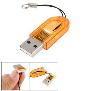   Orange Plastic Thumb Shape Shell T Flash TF Memory Card Mini Reader