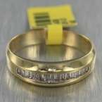 Fine 14k Gold Diamond Mans Half Eternity Band Ring.0.45 CTW.No 