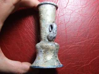 Ancient Roman Glass Flask iridescence Very Rare 103mm  