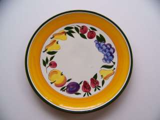 STANGL Festival Dinner Plate Fruit 60s 70s Discontinued Green Gold 