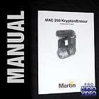 MARTIN MAC 250 KRYPTON/ENTOUR USER MANUAL IN ITALIAN