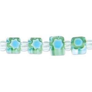 Blue Moon Color Coordinates Millefiori Beads 14 Strand/Pkg Jade/Cube 