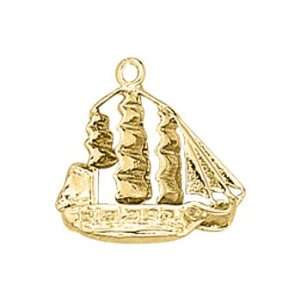   22K Gold on Sterling Silver Old Ironsides charm Katarina Jewelry