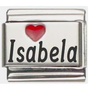  Isabela Red Heart Laser Name Italian Charm Link Jewelry