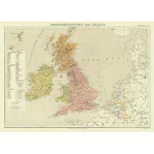    Lange 1870 Antique Map of Britain & Ireland