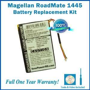  Battery Replacement Kit for Magellan RoadMate 1445 with 