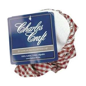  Charles Craft Jar Lid Cover Red Gingham Trim JC4090 5835 