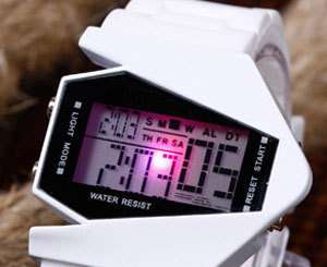 Digital Sport Wrist Watch Color LED Bomber Aircraft Shape Date Mens 