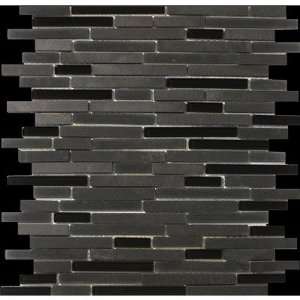  Lucente 13 x 13 Stone and Glass Linear Mosaic Blend in 