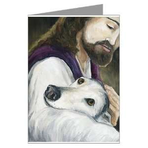  Greyhound with Jesus Pets Greeting Cards Pk of 10 by 