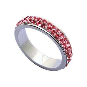 Silver ring with Swarovski crytals by GlitZ JewelZ   2 rows of crytals 