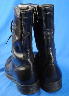 USA Vintage Black Leather Jump Combat Boots Punk Zippered Size 8 Talon 