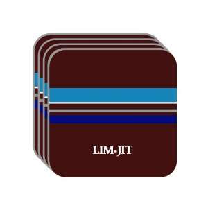 Personal Name Gift   LIM JIT Set of 4 Mini Mousepad Coasters (blue 