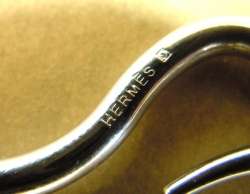 HERMES Leather Bracelet JUMBO Single Wrap Silver x Brown Authentic 