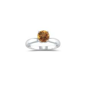  1.31 Cts Citrine Solitaire Ring in 14K White Gold 8.5 