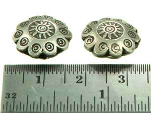 Thai Karen Hill Tribe silver Flower shape printed bead  
