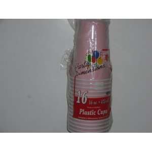  Baby Pink 16 Oz. Plastic CUP: Kitchen & Dining