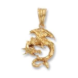  LIOR   Pendant   Dragon   24kt Gold Overlay (Gold over 