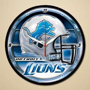  Detroit Lions Helmet & Name Round Wall Clock: Sports 
