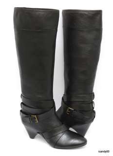 NEW CYNTHIA ROWLEY ~LAINEY~ LEATHER BOOT ~BLACK *8/38  