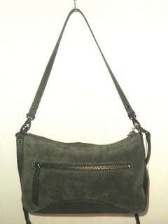 KENNETH COLE NY OLIVE SUEDE LEATHER SHOULDER BAG CROSSBODY DOUBLE 