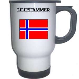 Norway   LILLEHAMMER White Stainless Steel Mug 