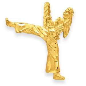  14k Gold Girl Karate Charm: Jewelry