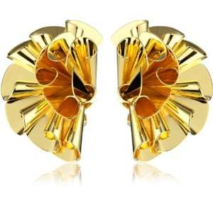   Lee Angel Ella Brass Swirl Design Gold Plated Clip on Earrings