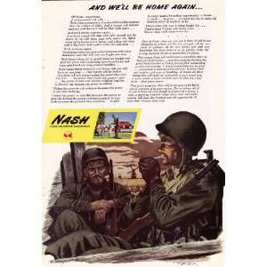  1943 WWII Ad Nash Kelvinator Poem And Well Be Home Again 