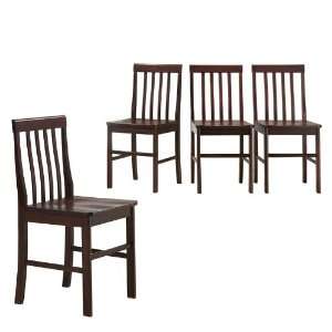  Set of 4 Dining Chairs in Espresso Finish