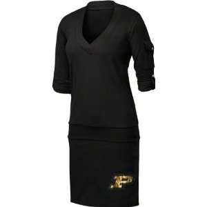 Purdue Boilermakers Womens Black Drop Waist Dress:  Sports 