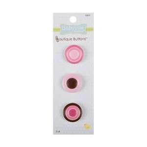  Dritz Sewing Babyville Boutique Buttons 3/Pkg Pink Dots; 3 