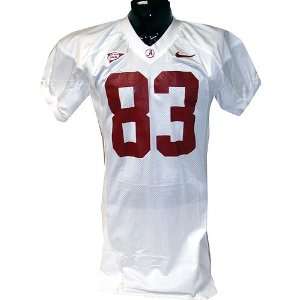  #83 Alabama Game Used White Football Jersey (Name Removed 