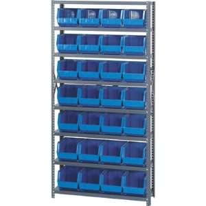 Quantum Storage Complete Shelving System with Large Parts Bins   12in 