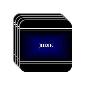Personal Name Gift   JUDIE Set of 4 Mini Mousepad Coasters (black 